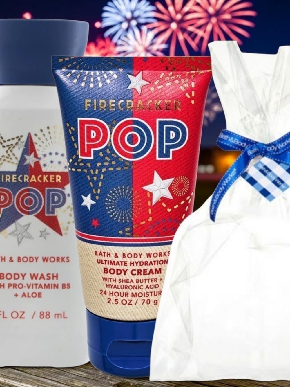 Bath & Body Works Firecracker POP Body Cream & Body Wash-Gift Bag  Travel Set